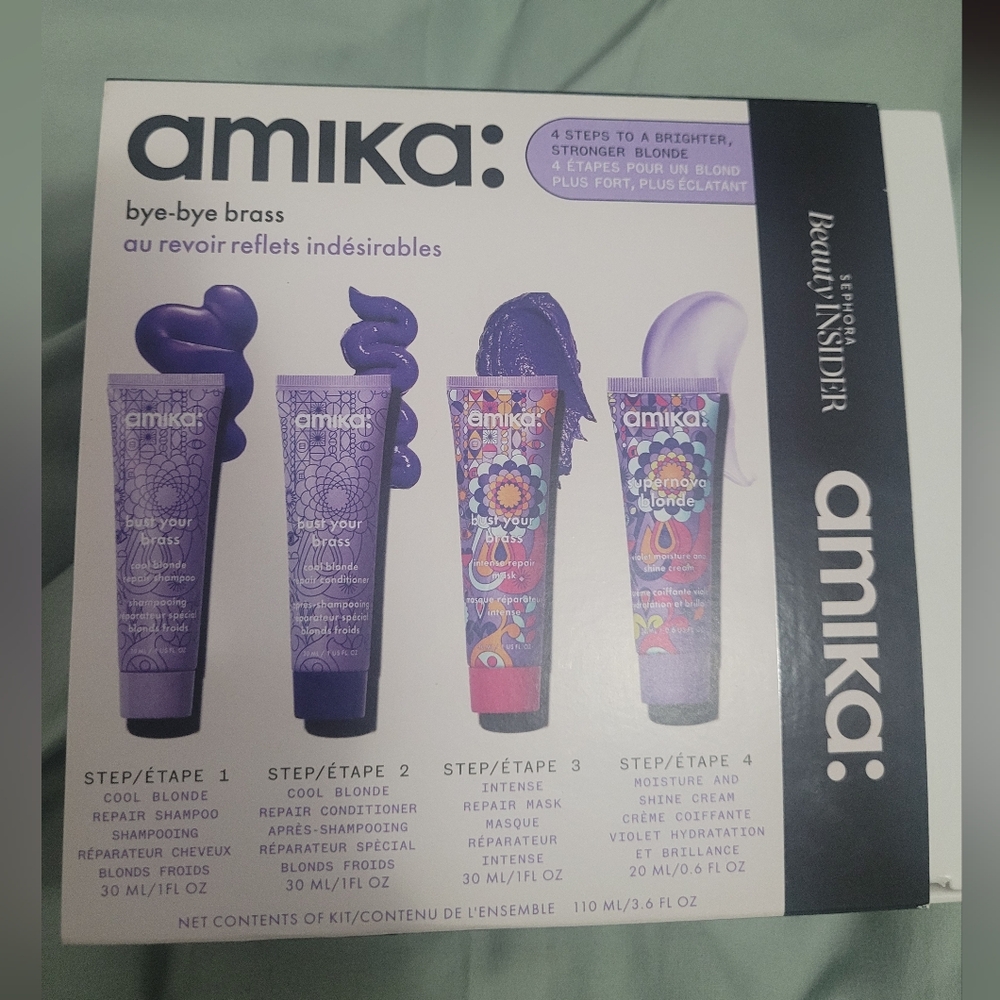 Amika bye-bye brass for blonde treated hair 💇🏼‍♀️💆🏼‍♀️